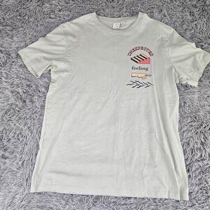 Bershka Boredom Presents‎ Medium SeaFoam Short Sleeve Crew Neck Graphic T-Shirt